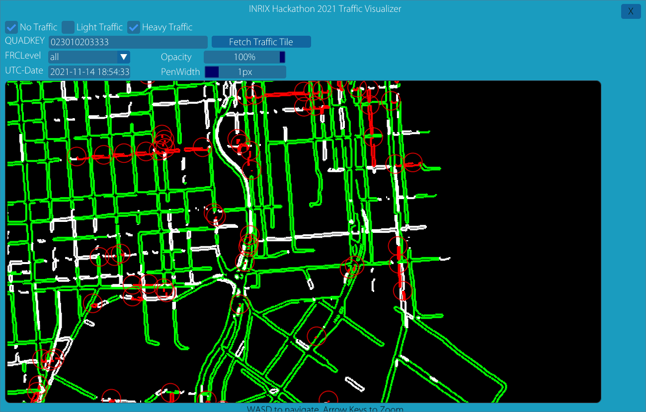 Traffic Visualizer mapped output