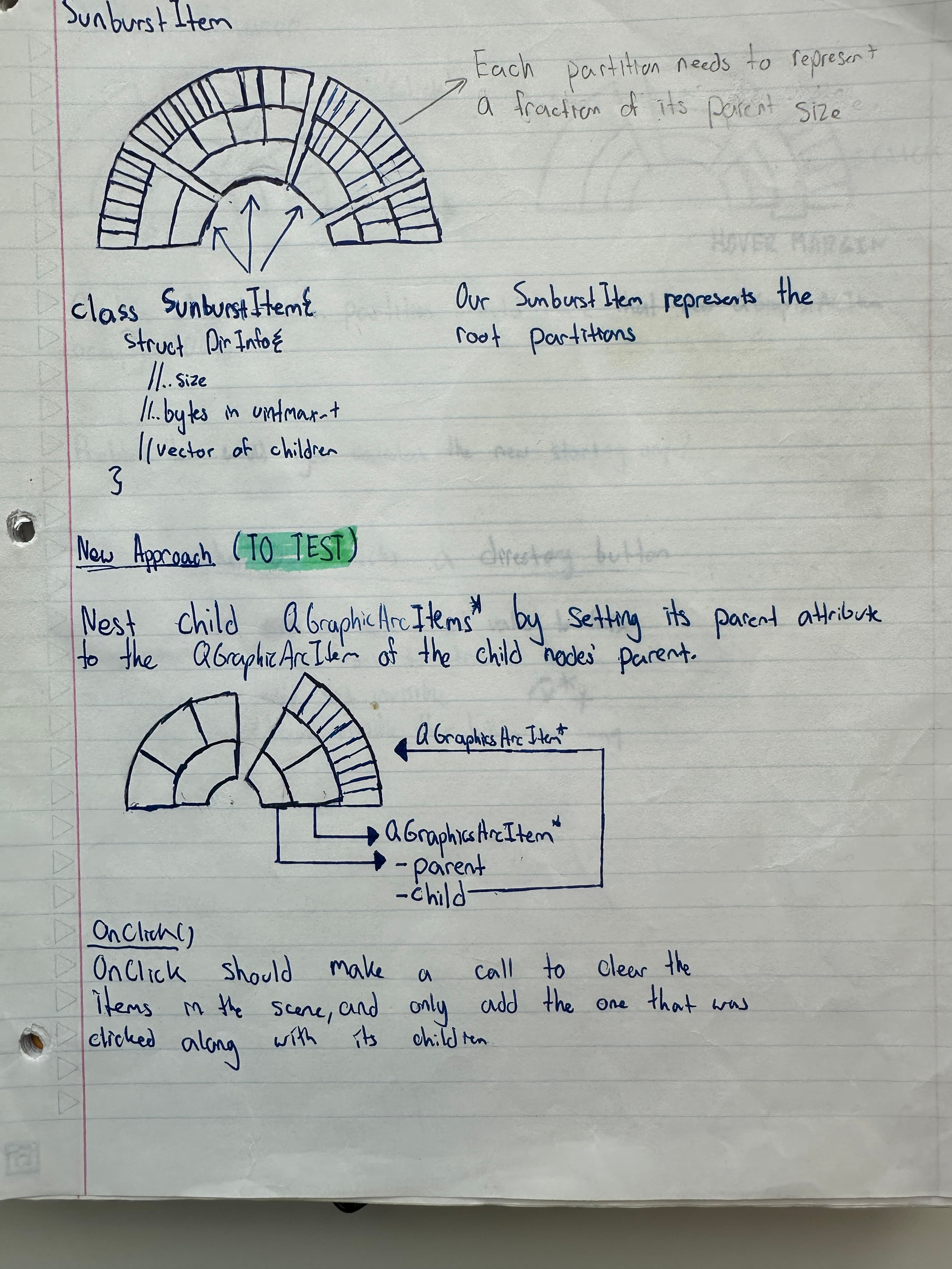Second page of handwritten design notes