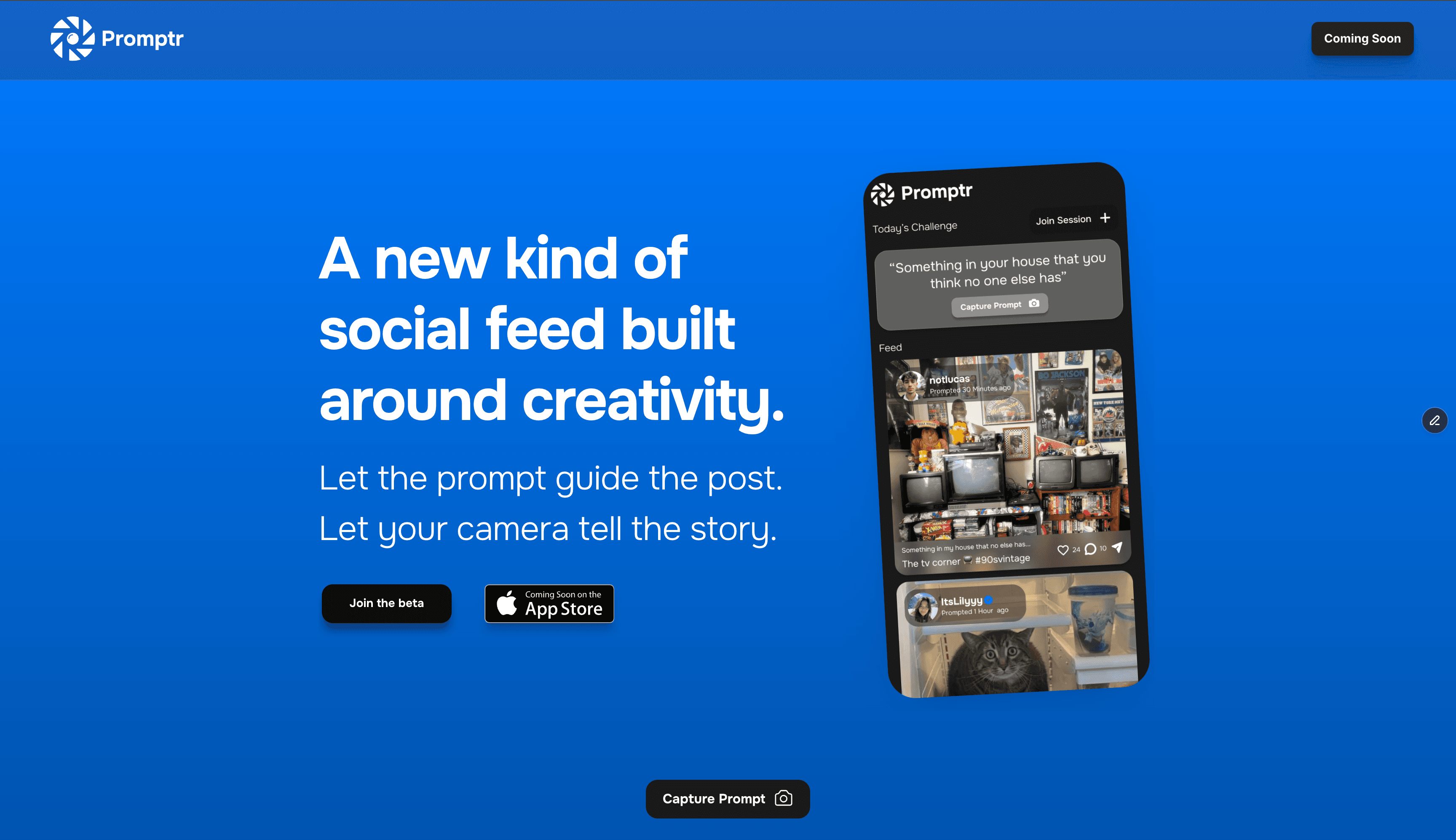Promptr landing page