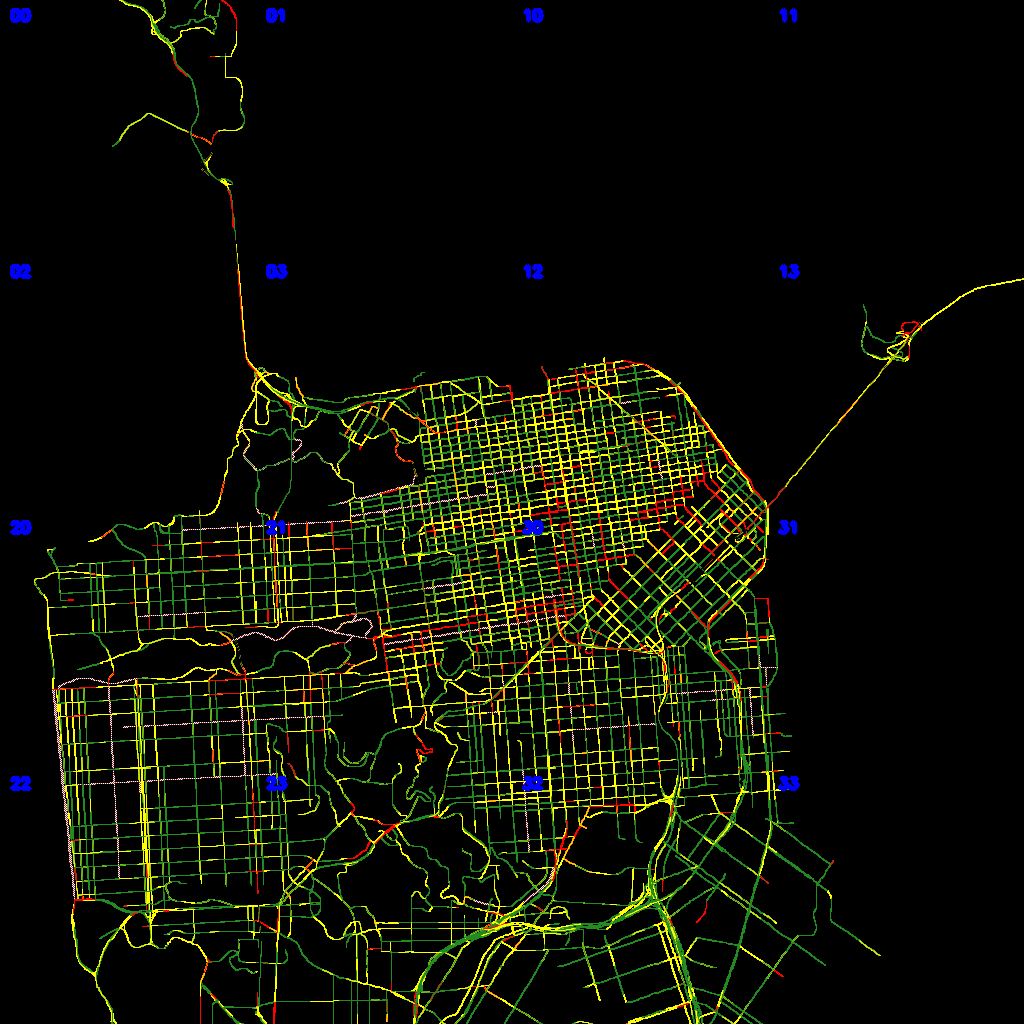 Stitched INRIX traffic tiles